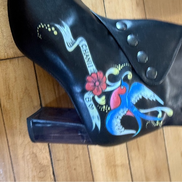 Carpe Diem- Black Tattoo ankle boot- limited Edition - Picture 2 of 7